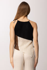 Akep Top Asimmetrico In Maglia Multicolor CNKD13073 NERO