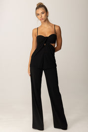 Patrizia Pepe Top Bustier con Drappeggio e Schiena Scoperta 8C0805 A454 NERO