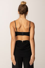 Patrizia Pepe Top Bustier con Drappeggio e Schiena Scoperta 8C0805 A454 NERO