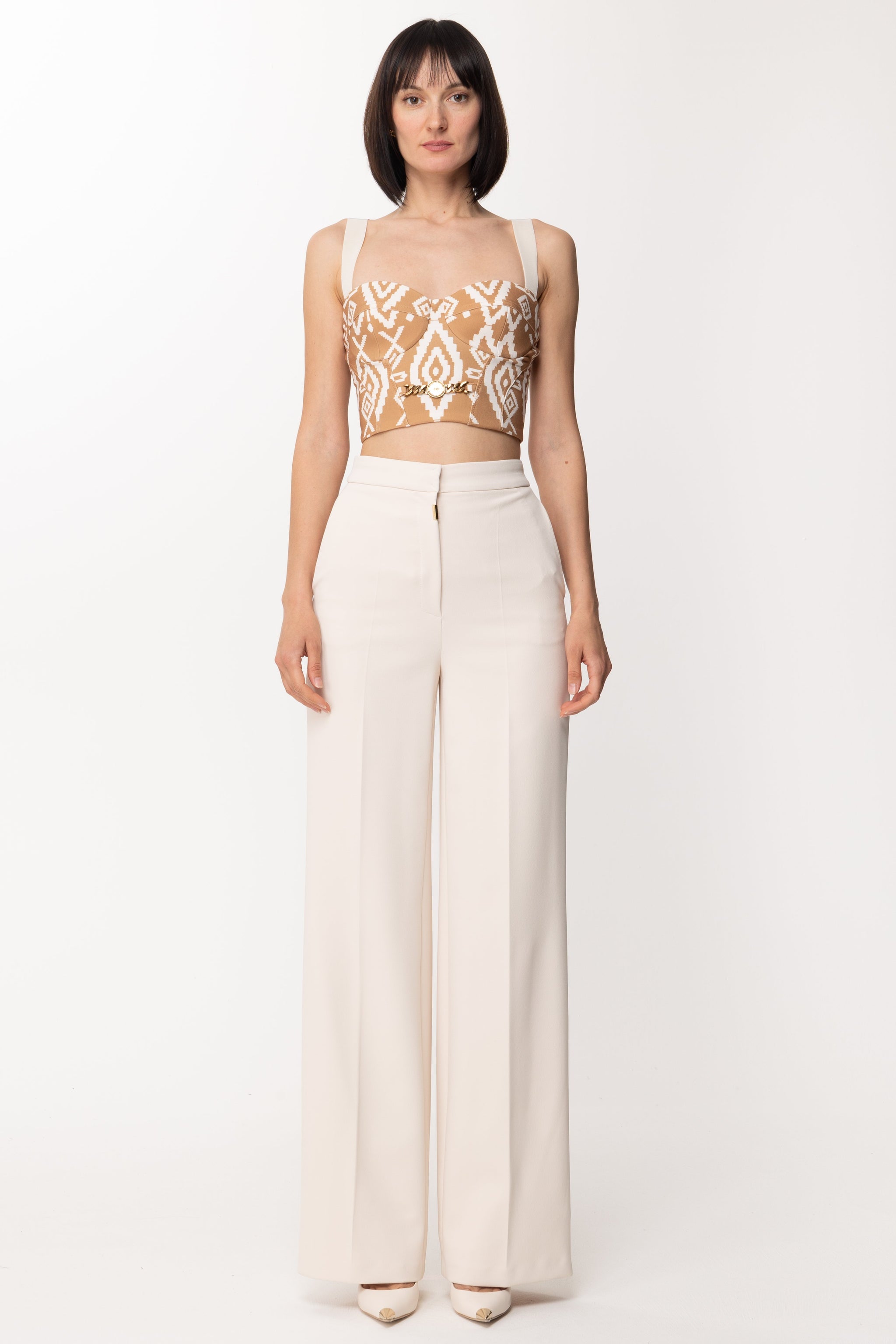 Vero Moda Top Donna Bianco Ricamato Floreale (INT S Vero Moda Top Donna Bianco Ricamato Floreale (INT S