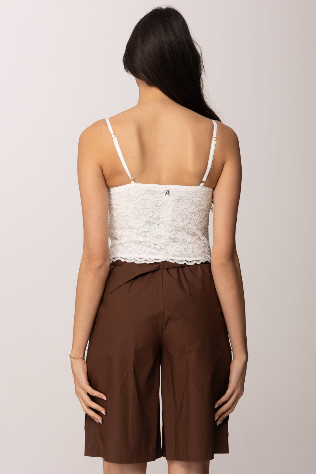 Twin-set Top Bustier Cropped In Pizzo 261AP2300 OFF WHITE