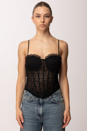 Khloe Femme Top Bustier In Pizzo con Stecche DM7575 NERO