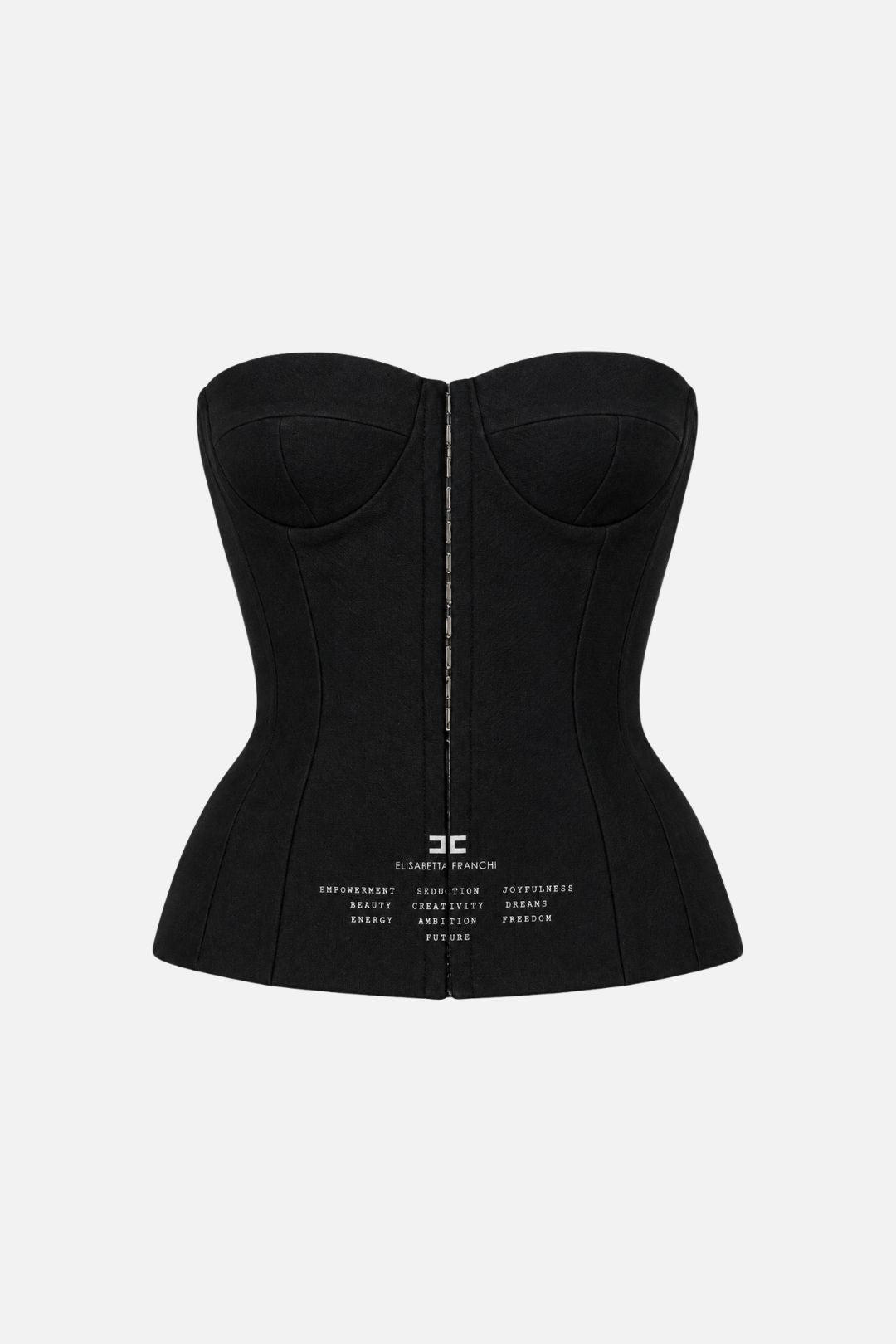 Elisabetta Franchi Top Bustiersartoriale In Lana con Struttura Architettonica TO09067E2 NERO