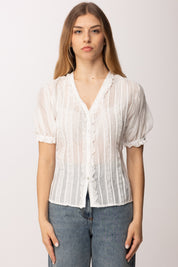 Aniye By Top Carmen In Pizzo con Ruches 185145 FAIRY MILK PE26