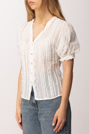 Aniye By Top Carmen In Pizzo con Ruches 185145 FAIRY MILK PE26