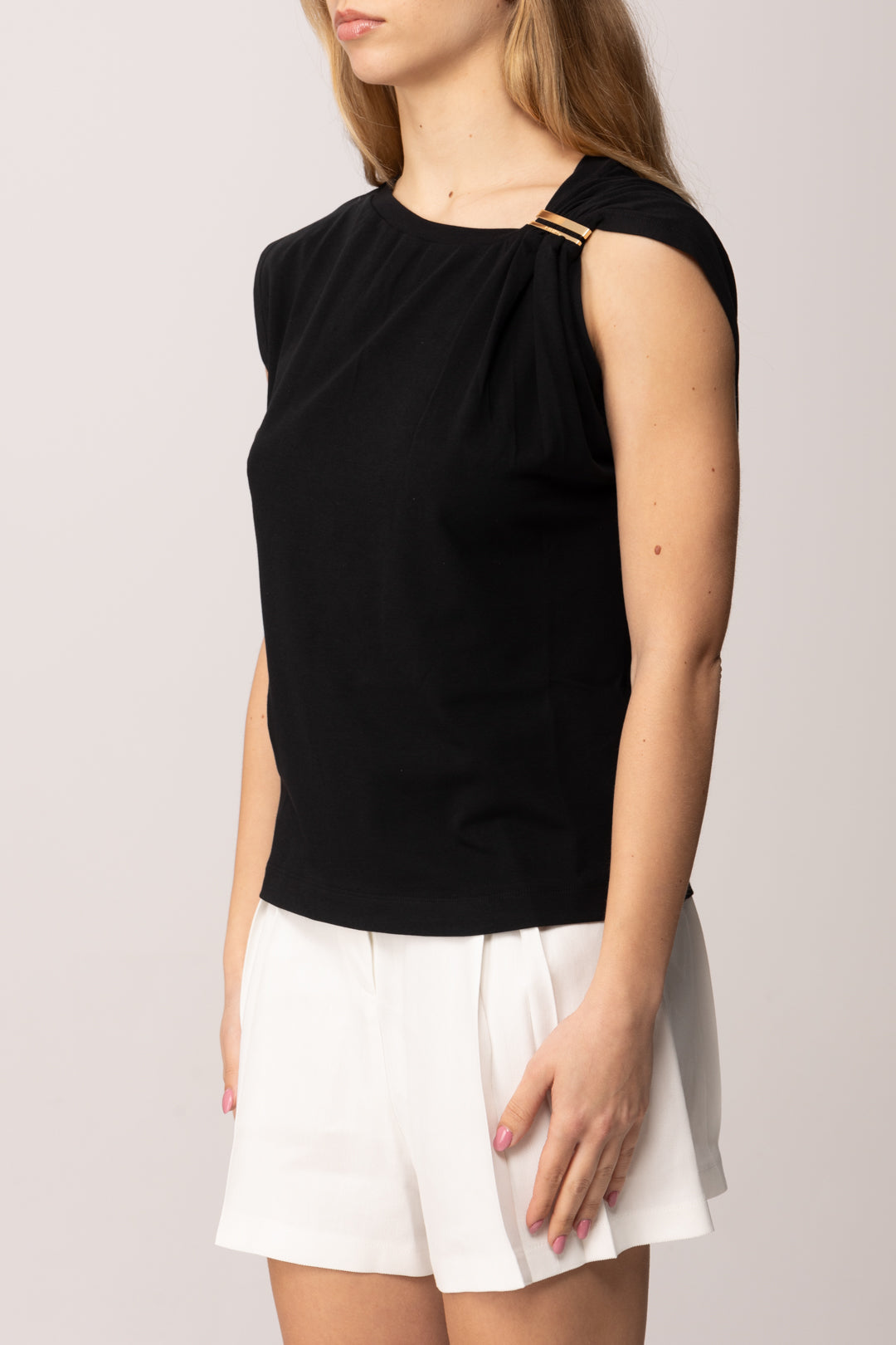 Pinko Top con Dettaglio Gioiello Su Spalla 106478 A35D Z99