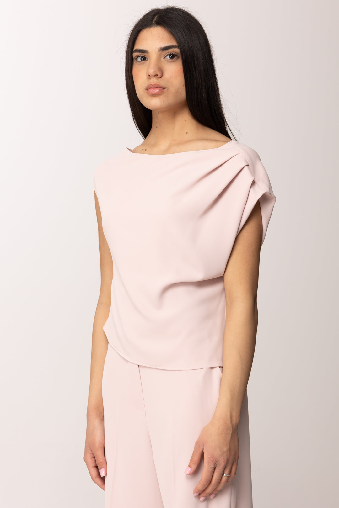 Hanita Top con Drappeggio Asimmetrico H.M3128.4558 ROSA QUARZO