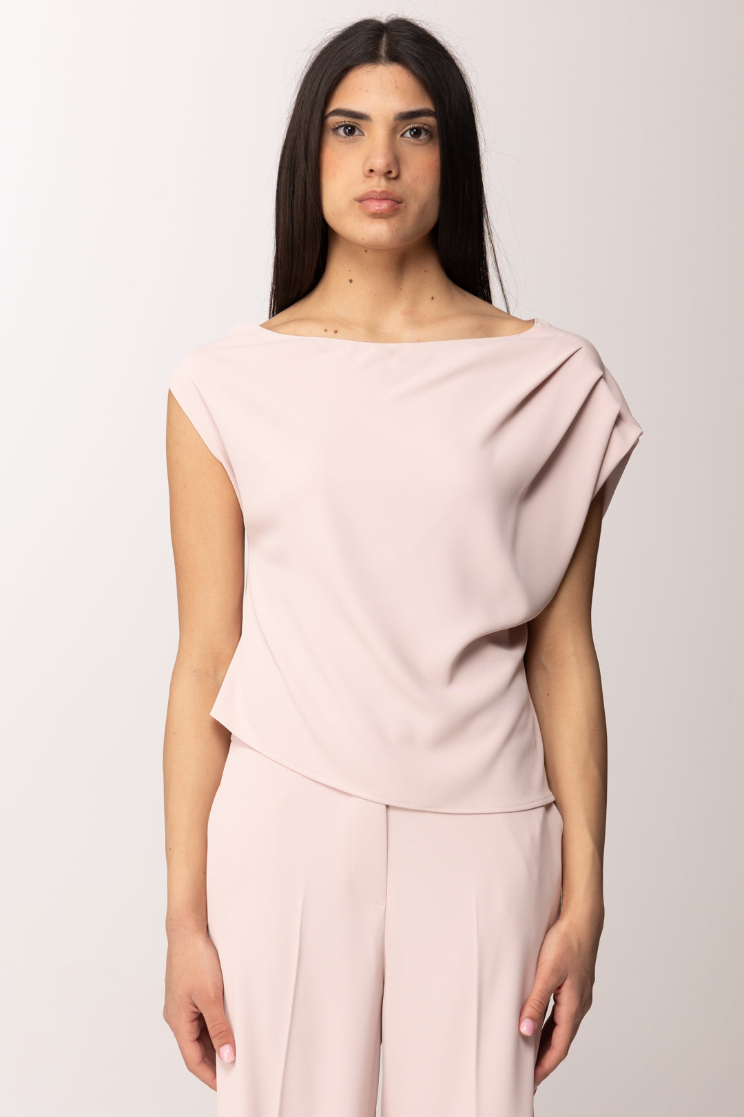 Hanita Top con Drappeggio Asimmetrico H.M3128.4558 ROSA QUARZO