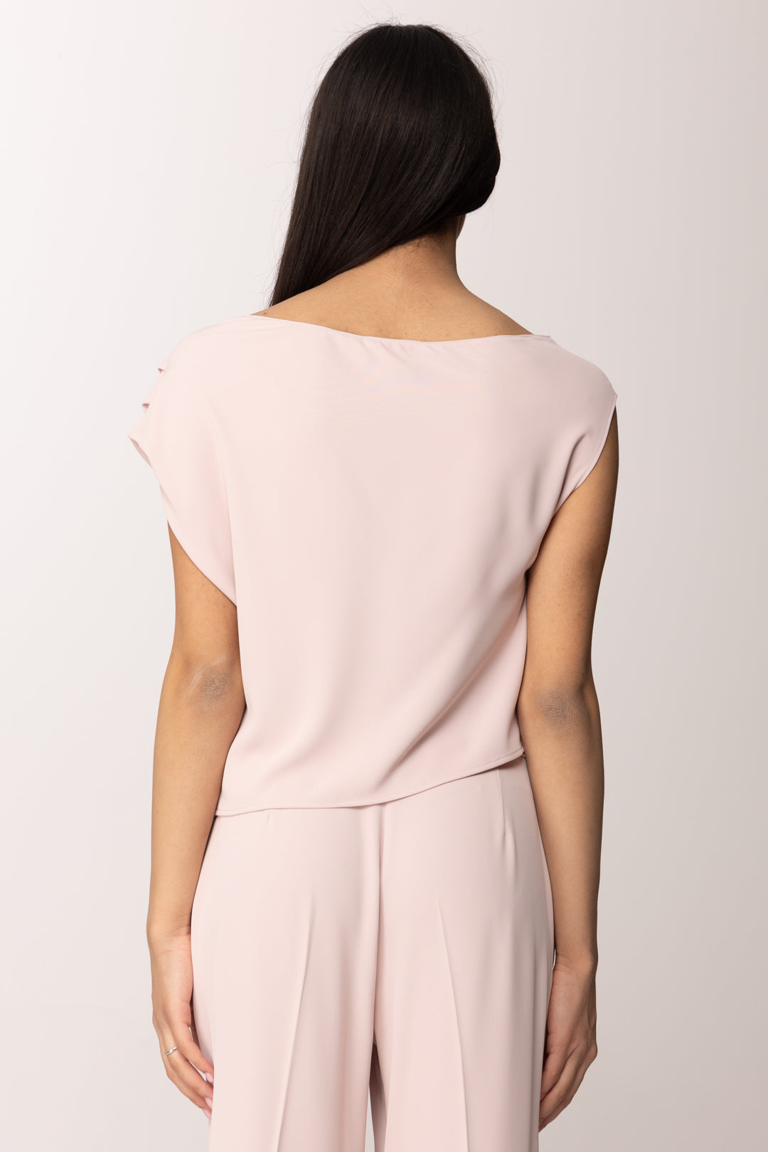 Hanita Top con Drappeggio Asimmetrico H.M3128.4558 ROSA QUARZO