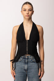 Khloe Femme Top Corsetto con Scollo Halter 2839 BLACK