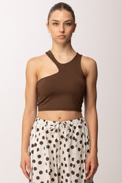 Khloe Femme Top Crop con Scollo Simmetrico P2508 CACAO