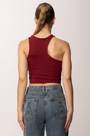 Khloe Femme Top Crop con Scollo Simmetrico P2508 VINO