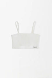 Elisabetta Franchi Bambina Top Crop In Crepe con Etichetta Logo EFTO0140GA022.0004