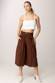 Elisabetta Franchi Bambina Top Crop In Crepe con Etichetta Logo EFTO0140GA022.0004