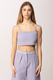 Elisabetta Franchi Bambina Top Crop In Crepe con Etichetta Logo EFTO0140GA022.8023