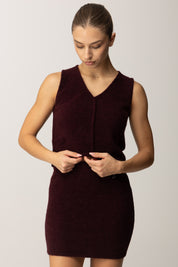 Patrizia Pepe Top Crop In Maglia Morbida 2K0324 K293 PURPLE RED