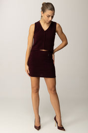 Patrizia Pepe Top Crop In Maglia Morbida 2K0324 K293 PURPLE RED