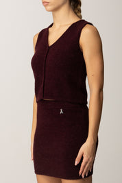 Patrizia Pepe Top Crop In Maglia Morbida 2K0324 K293 PURPLE RED