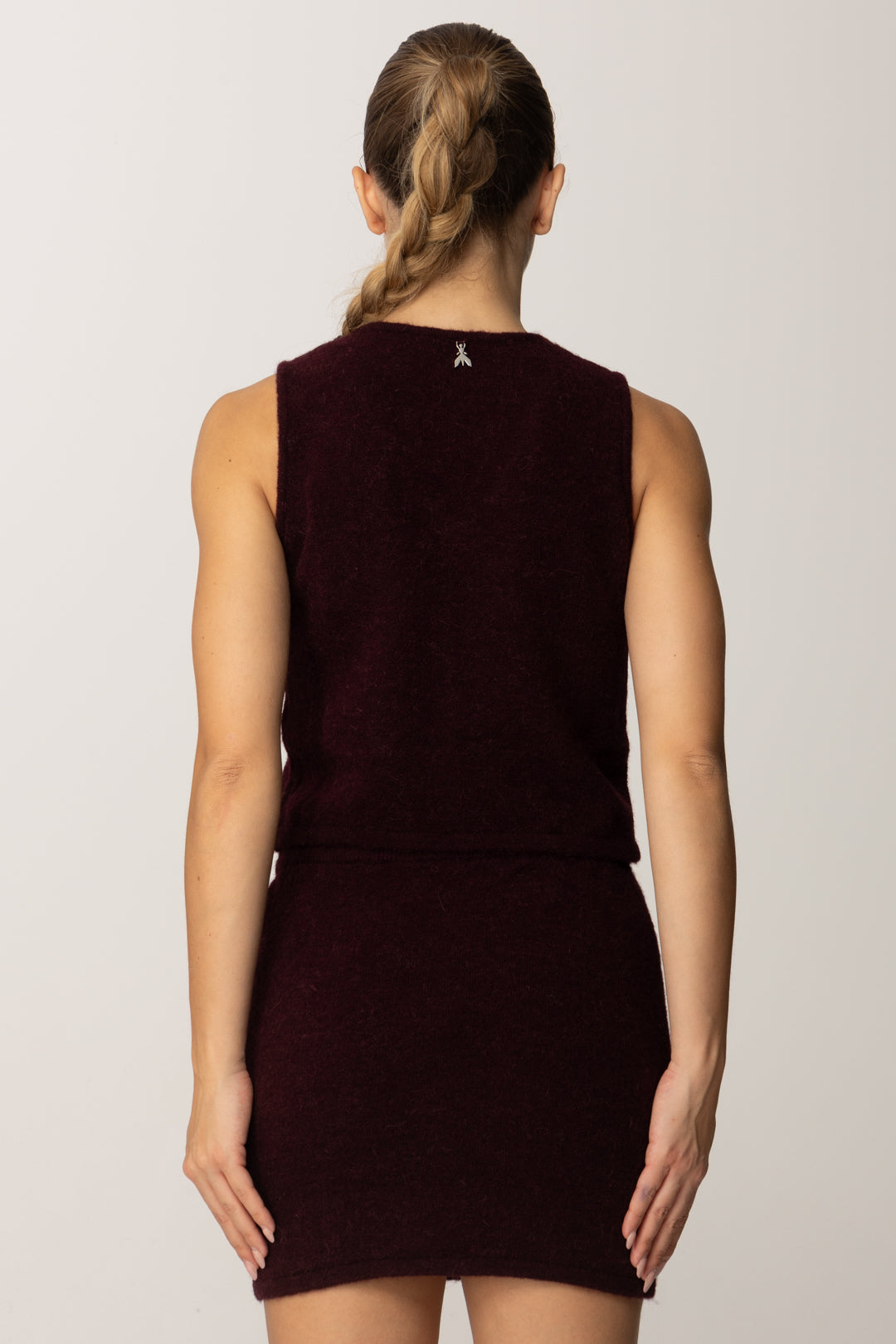 Patrizia Pepe Top Crop In Maglia Morbida 2K0324 K293 PURPLE RED