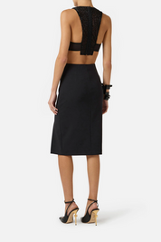 Elisabetta Franchi Top Crop Ricamato TO04361E2 NERO