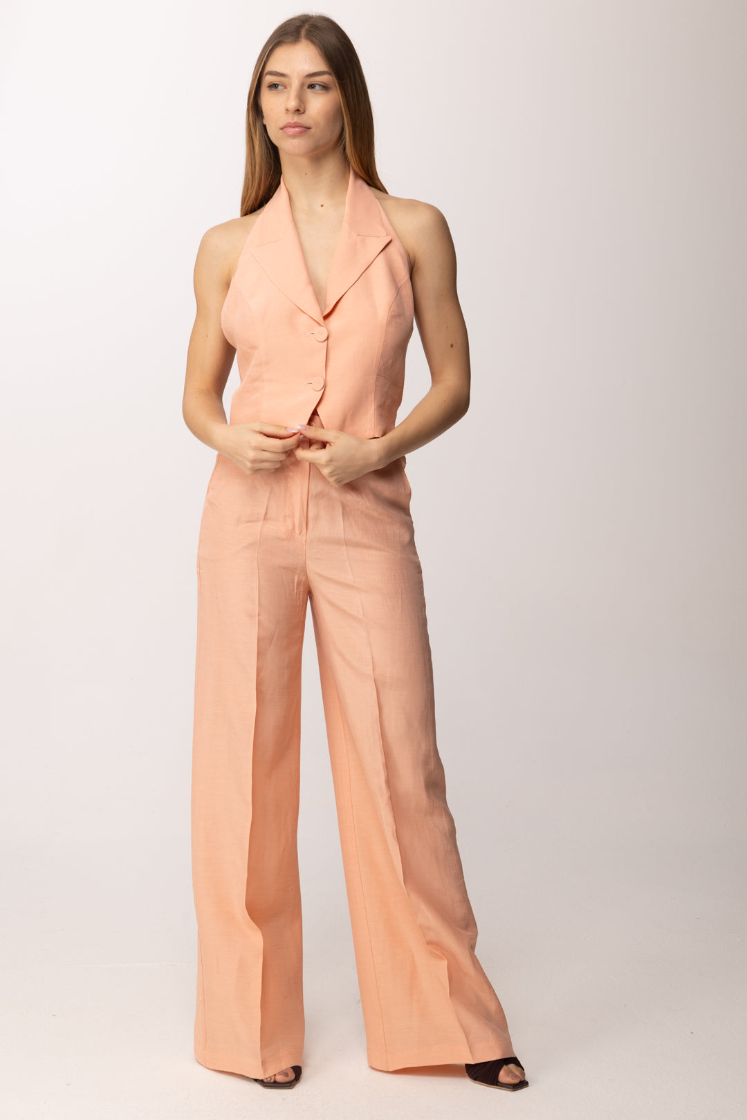 Hanita Top Gilet con Elastico Sul Retro H.M3177.4572 ROSA TRAMONTO