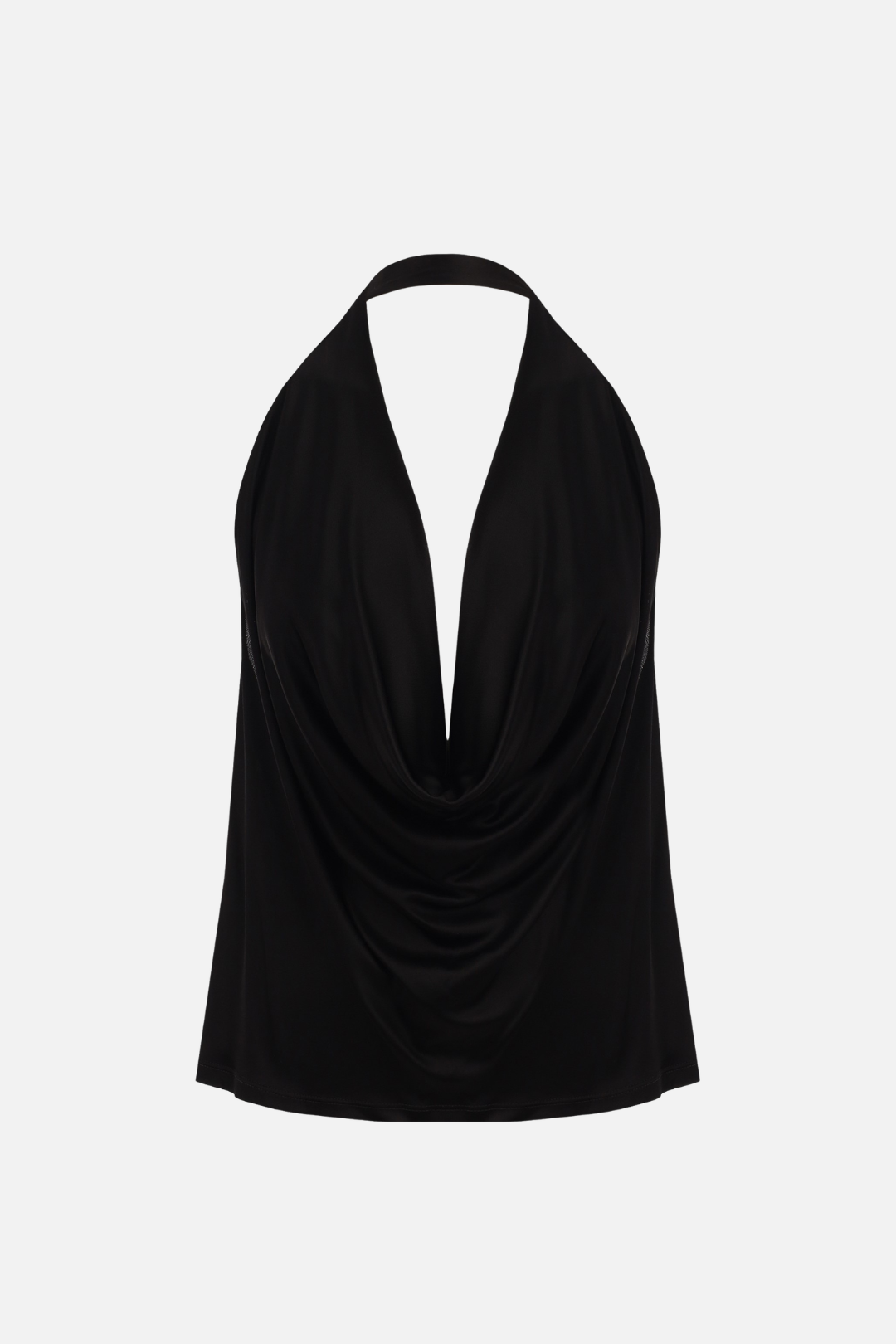 Elisabetta Franchi Top Halter con Drappeggio e Schiena Nuda CN00863E2 NERO