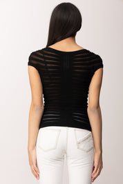 Elisabetta Franchi Top In Filato Di Cotone e Viscosa MK06T62E2 NERO
