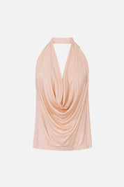 Elisabetta Franchi Top In Jersey Di Viscosa Lucida CN00861E2 NUDE