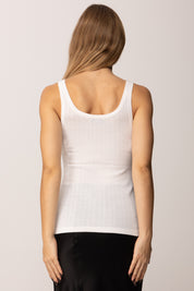 Elisabetta Franchi Top In Lana con Micro-logo Jacquard TK58S56E2 AVORIO