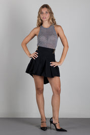 Elisabetta Franchi Top In Lana con Scollo Olimpionico TK05W66E2 GRIGIO MELANGE
