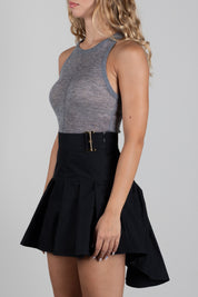 Elisabetta Franchi Top In Lana con Scollo Olimpionico TK05W66E2 GRIGIO MELANGE