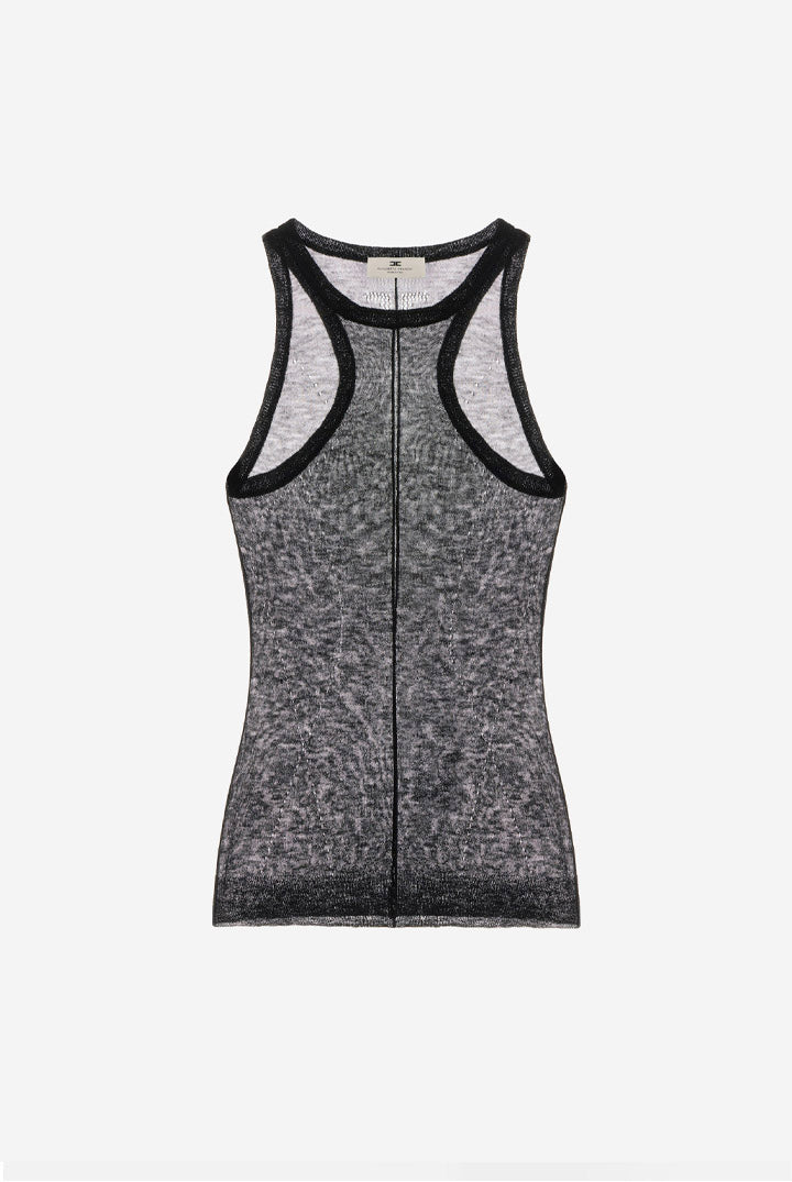 Elisabetta Franchi Top In Lana con Scollo Olimpionico TK05W66E2 Nero