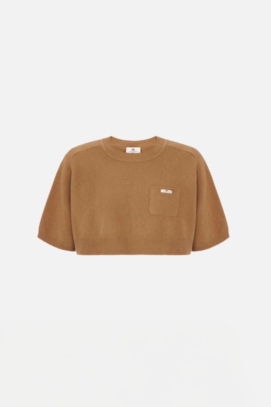 Elisabetta Franchi Top In Lana e Cashmere Oversize MK11T66E2 DAINO