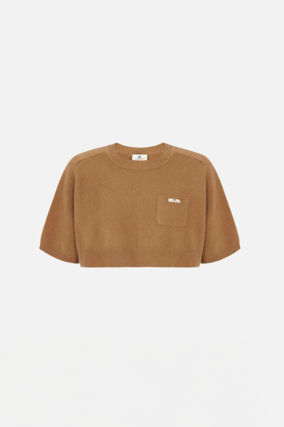 Elisabetta Franchi Top In Lana e Cashmere Oversize MK11T66E2 DAINO