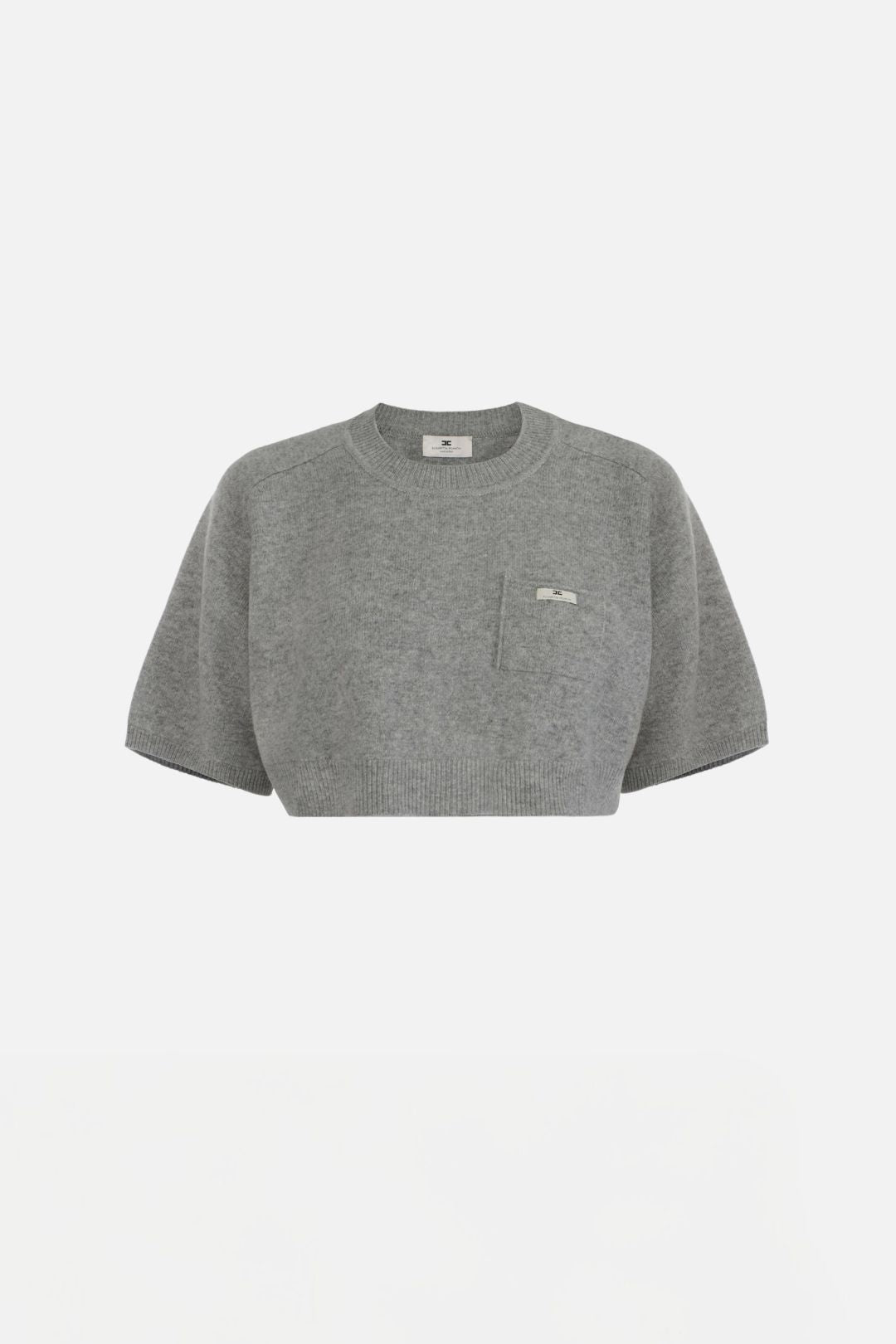 Elisabetta Franchi Top In Lana e Cashmere Oversize MK11T66E2 GRIGIO MELANGE
