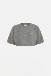Elisabetta Franchi Top In Lana e Cashmere Oversize MK11T66E2 GRIGIO MELANGE