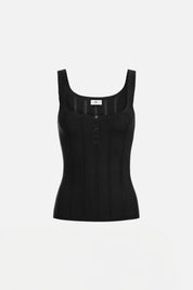 Elisabetta Franchi Top In Maglia à Jour con Scollo Smerlato TK02S66E2 NERO
