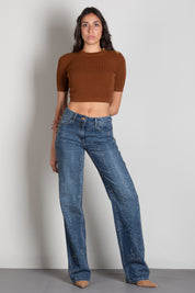 Elisabetta Franchi Top In Maglia con Dettaglio Occhielli Sulle Spalle MK02S66E2 SIGARO