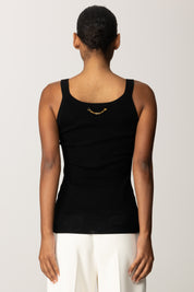 Elisabetta Franchi Top In Maglia con Stampa "muse" TK63B57E2 NERO