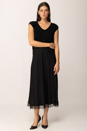 Khloe Femme Top In Maglia Crop a Mezze Maniche BLACK