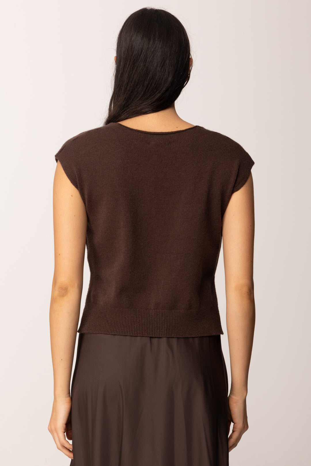 Khloe Femme Top In Maglia Crop a Mezze Maniche MORO