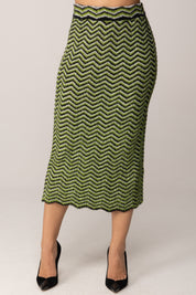 Akep Top In Maglia Lurex con Motivo Zig Zag
 CNKD11002 VERDE