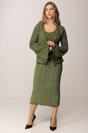 Akep Top In Maglia Lurex con Motivo Zig Zag
 CNKD11002 VERDE