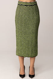 Akep Top In Maglia Lurex con Motivo Zig Zag
 CNKD11002 VERDE