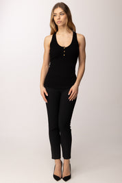 Elisabetta Franchi Top In Maglia Micro-intrecciata TK75B61E2 NERO