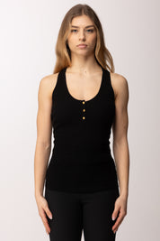 Elisabetta Franchi Top In Maglia Micro-intrecciata TK75B61E2 NERO