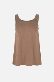 Elisabetta Franchi Top In Maglia Smanicato con Dettaglio Logo TK72S61E2 ARGILLA/BURRO