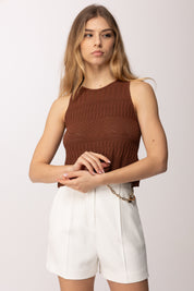 Akep Top In Maglia Traforata CNKD13264 MORO