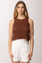 Akep Top In Maglia Traforata CNKD13264 MORO