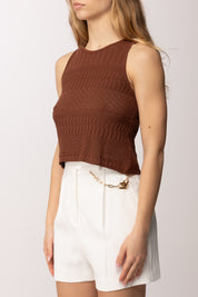 Akep Top In Maglia Traforata CNKD13264 MORO